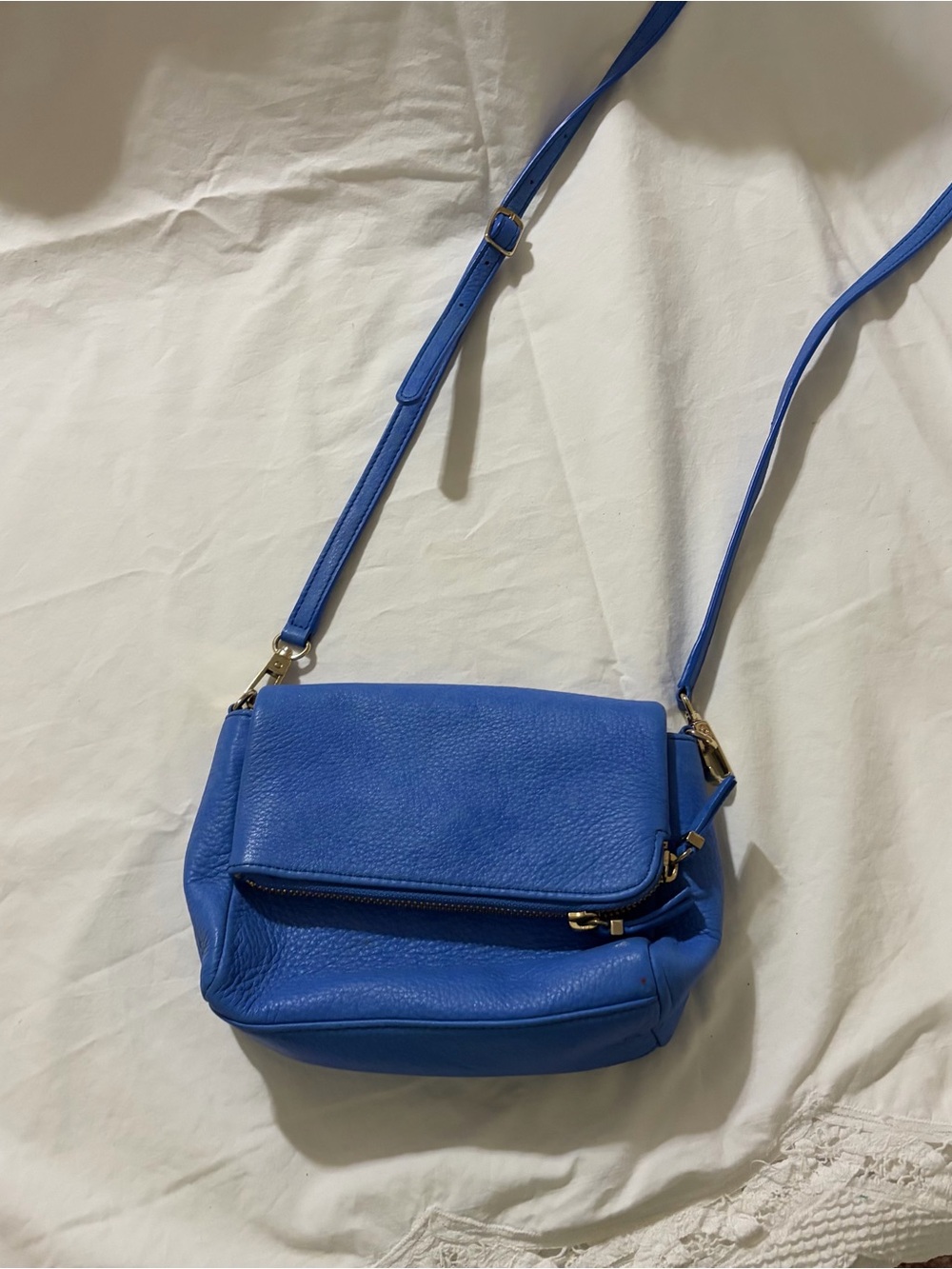 Talbots blue leather crossbody bag
